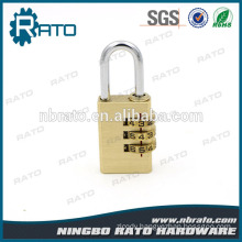 Resettable Zinc Alloy Wheel 3 Digital Polishing Copper Padlock